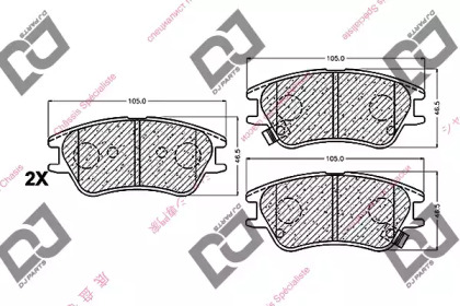 Комплект тормозных колодок DJ PARTS BP1134